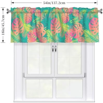 Tropical Leaf Kitchen Window Valance 54x18 Inch - Image 4