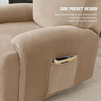 Stretch Recliner Covers, 4-Piece Ultra Soft Velvet Recliner Chair Slipcover - Image 4