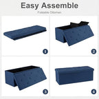 DUMOS 43 Inch Folding Storage Ottoman Bench, Large Ottoman - Image 5
