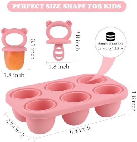 Popsicle Mold Baby Food Storage Container Food Freezing Tray Pink - Image 3
