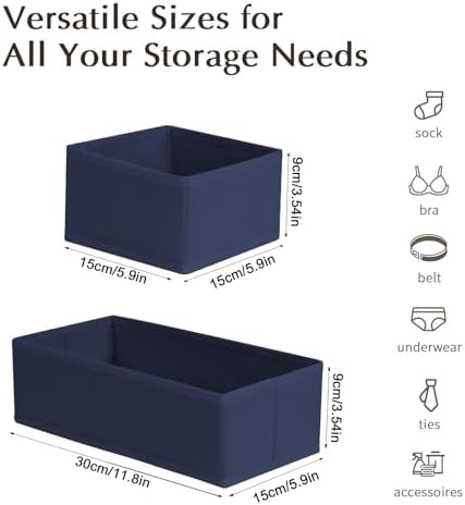 DIMJ Drawer Organizers Clothes, Fabric Closet Organizers and Storage, Shallow - Image 2