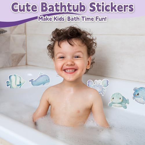 Secopad Soft Blue Ocean Life Non Slip Bathtub Stickers - Image 7