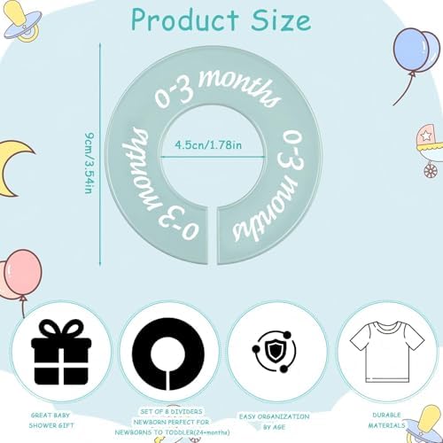 8 Pcs Infant Closet Dividers Nursery, Bright Color - Image 2