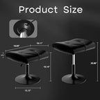 VECELO Foot Rest Under Desk Ottoman, PU Height Adjustable Footrest - Image 2