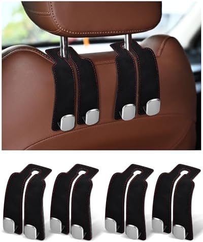 Headrest Hooks for Car, 4 Pack Car Seat Back Organizer Storage Hook, Double by LQLAN