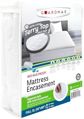 Guardmax Full XL Mattress Encasement Zippered, 100% Waterproof Mattress by Guardmax