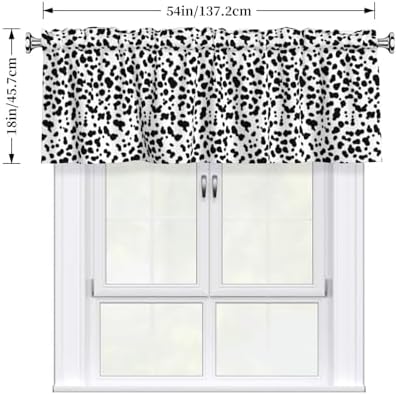 Dalmatian Print Animal Pattern Kitchen Window Valance 54x18 Inch - Image 4