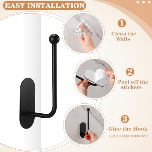 CroBlissful 4 Pcs Adhesive Curtain Holdbacks No Drill Window Hook - Image 2
