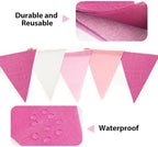 G2PLUS Pennant Banner Triangle Flag Bunting Garland Pink Banner Flags 36PCS - Image 3