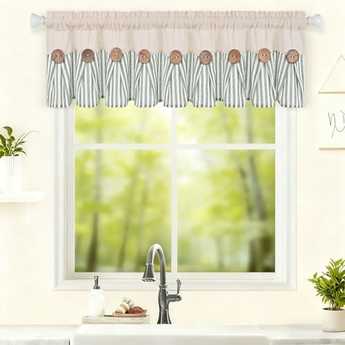 ASPMIZ Farmhouse Valances for Windows, 60x14 Inches, 1 Panel - Image 4