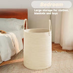 JMvicyroam 100L Cotton Rope Laundry Basket Hamper - Image 4
