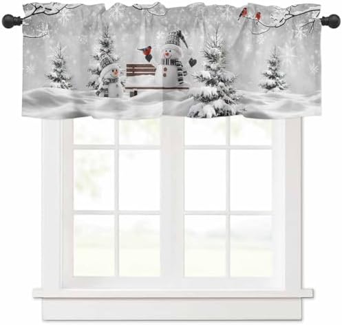 Vandarllin Winter Christmas Valance Curtains by VandarllinHomeKitchenDecor
