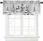 Vandarllin Winter Christmas Valance Curtains by VandarllinHomeKitchenDecor