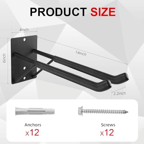 14" Large Heavy Duty Garage Hooks, Steel Garage Storage Hooks - Image 6