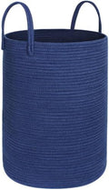 MEGASKET Large Blue Laundry Basket, 80L Tall Blanket Basket Living Room by MEGASKET