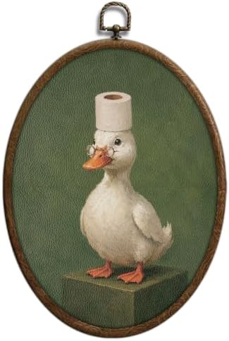 Funny Duck Bathroom Wall Art, Whimsical Duck Bathroom Wall Decor, Waterproof by Unknown