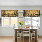 Brown Forest Valance Curtain for Windows 2 Pack Moose Deer Silhouette Retro Rod - Image 5