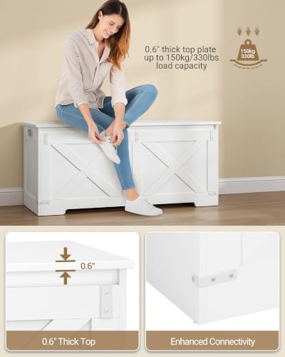 Hzuaneri 43" Modern Farmhouse Storage Chest and Bench | 55 Gal | 330lb Seat - Image 6