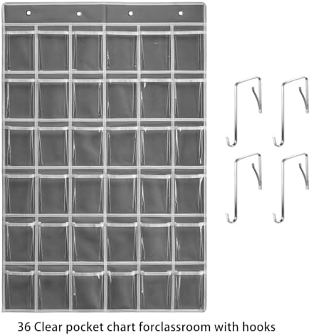 SAVERHO 36 Clear Pockets Classroom Pocket Chart - Image 3