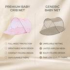 Baby Crib Net Tent, Zipper Closure Folding Portable Breathable Baby Bed Net - Image 7