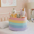 OrganiHaus Rainbow Toy Basket & Blanket Storage Bin, Nursery 20x13" - Image 5