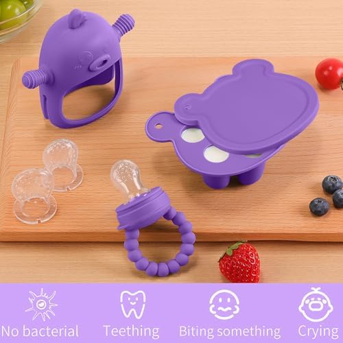 3-in-1 Baby Food & Fruit Feeder Set – Breastmilk Popsicle Mold - Image 3