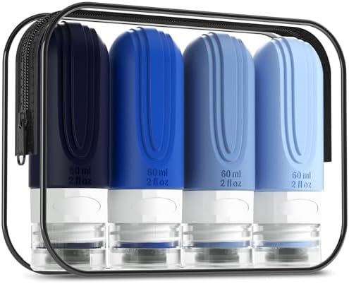 Mrsdry Travel Bottles for Toiletries, Tsa Approved 2oz Travel size Bottles by Mrsdry