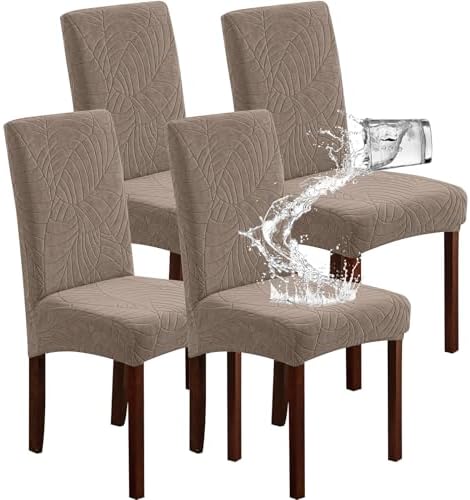 Genina Waterproof Dining Chair Covers Set of 4 Parsons Chair Slipcovers by Genina
