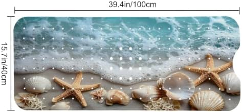 LNOND Summer Beach Bathtub Mat Non Slip, 40 X 16 Inch Tub Mat - Image 2