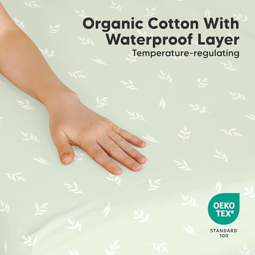 2 Pack and Play Sheets, Waterproof Mini Crib Sheet Fitted 38x26 - Image 2