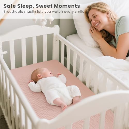 Konssy 2 Pack Muslin Bassinet Sheets - Image 2