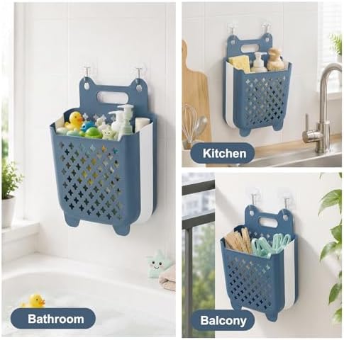 Bath Toy Bin, Stand Up Bath Toy Storage, Foldable Bath Toy Holder - Image 6