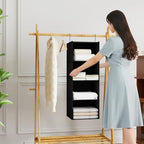 Hanging Closet Organizer 4-Shelf, Oxford Fabric Wardrobe Storage - Image 2