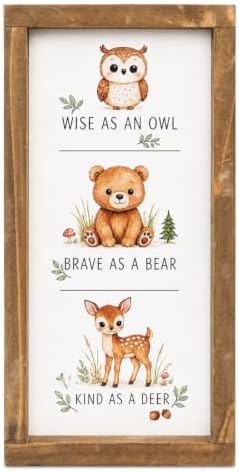 Woodland Animal Nursery Wall Decor Baby Room Inspirational Sign by pechpell