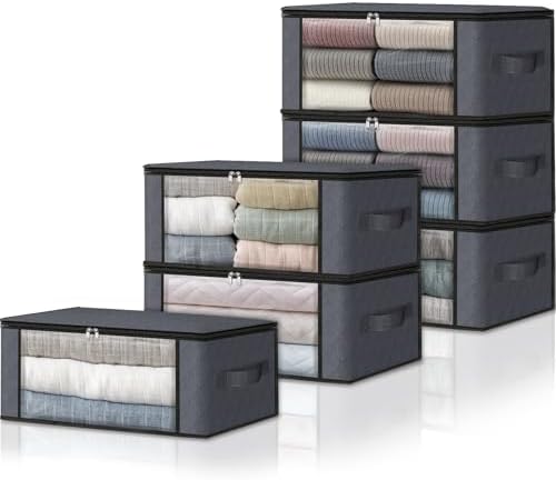 HomeHacks 6-Pack Clothes Organizer Storage Bags Foldable Storage Box by HomeHacks