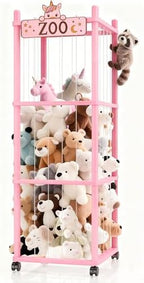 Stuffed Animal Storage Zoo Tower, 56In Wooden Large Stuffed Animal Holder by Unknown