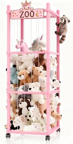 Stuffed Animal Storage Zoo Tower, 56In Wooden Large Stuffed Animal Holder by Unknown