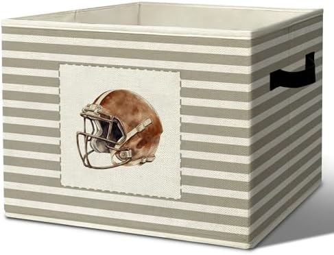 Rustic Football Helmet Storage Bins Boxes Handles by Unknown