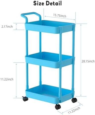 Volnamal Diaper Caddy, 3 Tier Rolling Cart - Image 3