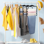 2 Pack Non-Slip Velvet Pants Hangers, Magic Space Saving Closet Organizers - Image 4