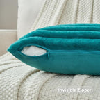 FUTEI Pack of 2 Faux Fur Throw Pillow Covers 28x28 Inch - Image 3