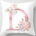 Pink Throw Pillow Covers Cute Alphabet Decorative Cushion Covers Square Letter by TillskuchThrowPillowCovers