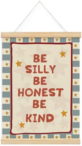 Kids Room Decor, Boy Nursery Decor Boho Retro Classroom Framed Poster, Be Silly by Unknown
