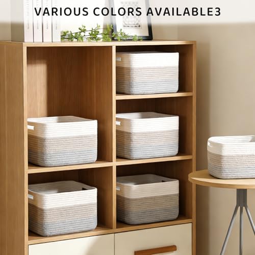 4 Pack Storage Baskets for Organizing, and Clothes, Cotton Rope Basket for - Image 4
