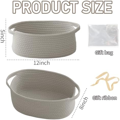 JMvicyroam Small Woven Basket, Empty Gift Basket - Image 2