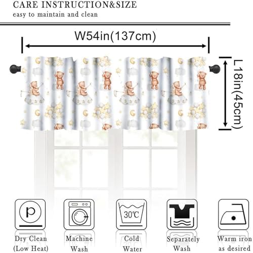 Cartoon Animal Kids Valance Curtain Funny Cute Watercolor Forest Animals Lion - Image 3