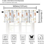 Cartoon Animal Kids Valance Curtain Funny Cute Watercolor Forest Animals Lion - Image 3