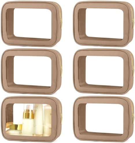 YOPCDJ 6PCS Clear Toiletry Bag, TSA Approved Travel Pouch by YOPCDJ