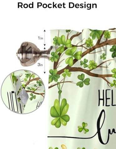 Vandarllin Lucky Cat St. Patrick's Day Kitchen Curtains Valances - Image 7