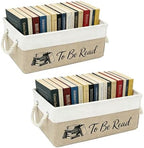 2 Pack TBR Book Storage Basket Bin by SKYJORMY
